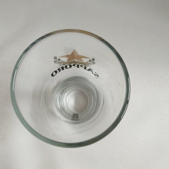 ATTRACTIVE BASE SAPPORO PINT GLASS Matte Gold Star logo NEW - Picture 6 of 8